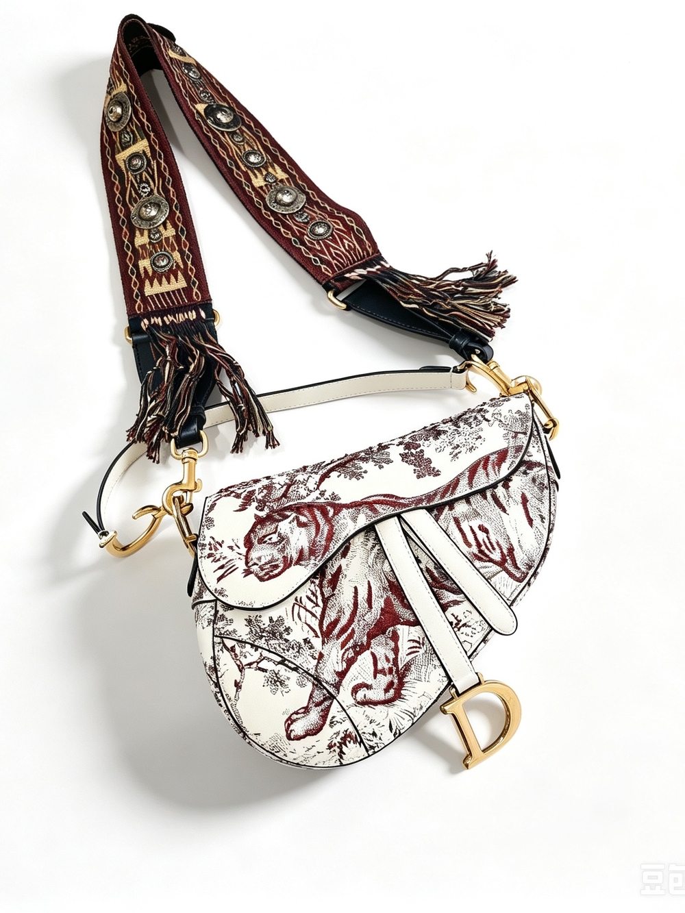 Dior Saddle Bag   Tiger Toile De Jouy Print Saddle Handbag - Picture 4 of 14